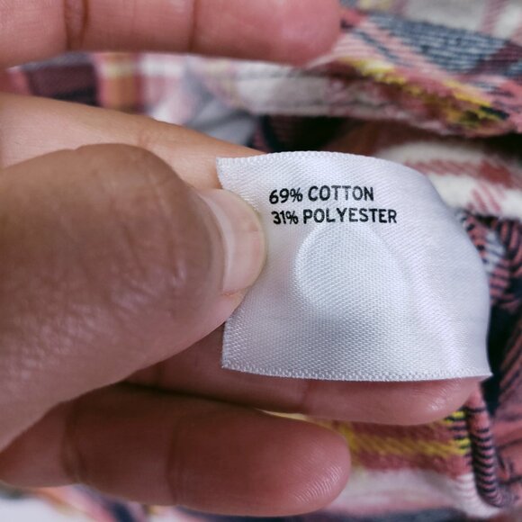 Duluth Trading Co Pink Folklore Flannel Duster Dress Plaid Button Up Size XS - Picture 5 of 16